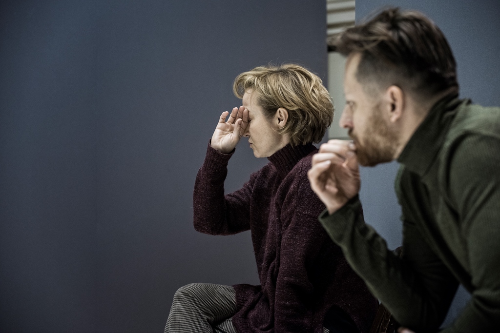 Próby JAK BYĆ KOCHANĄ: Gabriela Muskała, Adam Szczyszczaj. Fot. Magda Hueckel